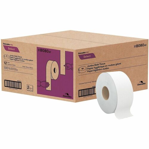 Bathroom Tissue, For Jumbo Dispensers, 3.3" x 500', WE 12/CT