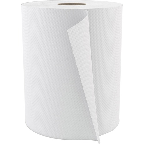 Paper Towel Roll, 1-Ply, 600 Foot, White 12/CT