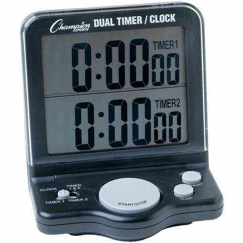 Timer, Dual/Stop Watch, Black
