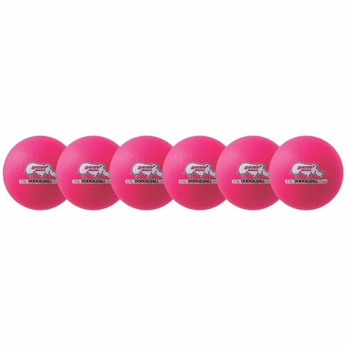Dodge Ball Set, Low-Bounce, 6", Neon Pink 6/ST