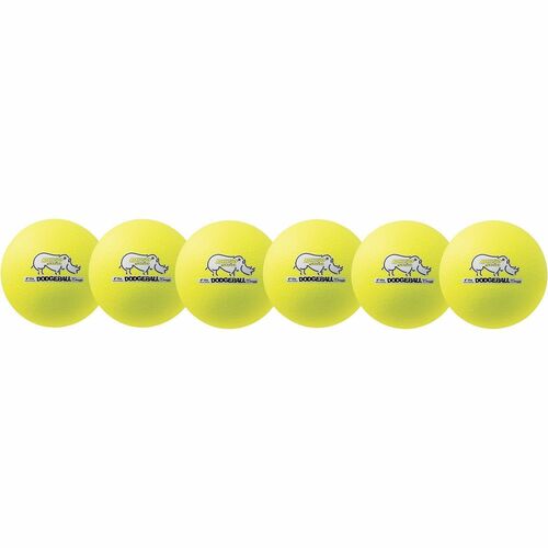 Dodge Ball Set, Low-Bounce, 6", Neon Yellow 6/ST