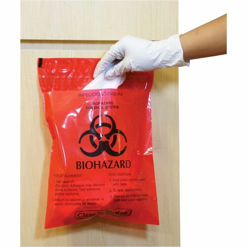 Bags, Stick-On, 12x14, Red 100/BX