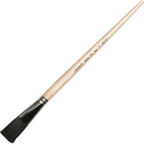 Brush, Wood, Flat, Black Bristle 4/PK