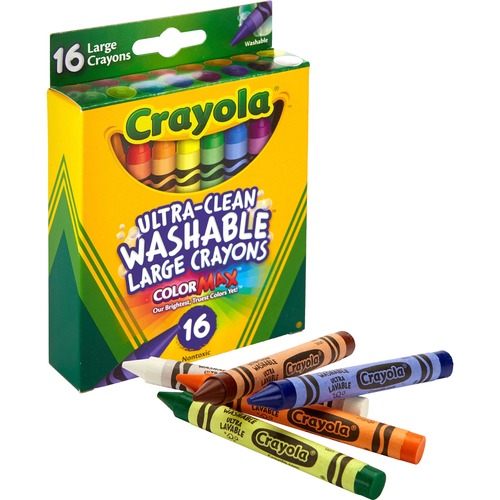 Crayons, Washable, Large 16/BX