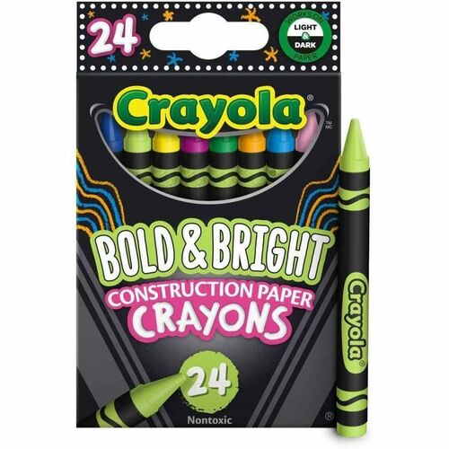 Crayons, For Craft Paper, 24 Bold/Bright Colors, AST 24/PK