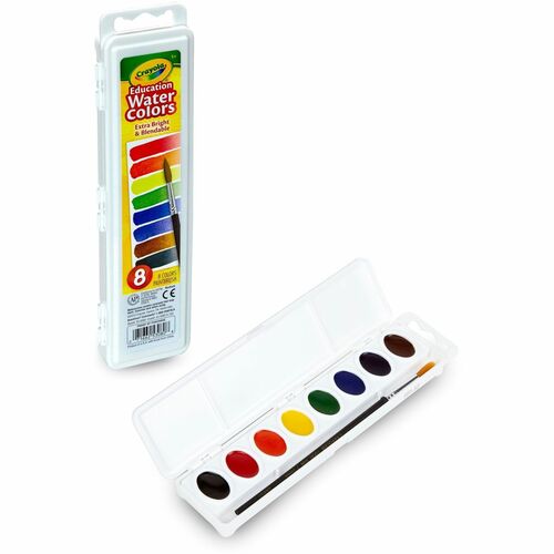 Paint, Watercolors, 8 Pan, With Brush 8/ST