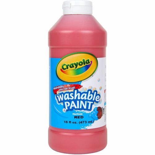 Paint, Washable, 16 Ounce, Red