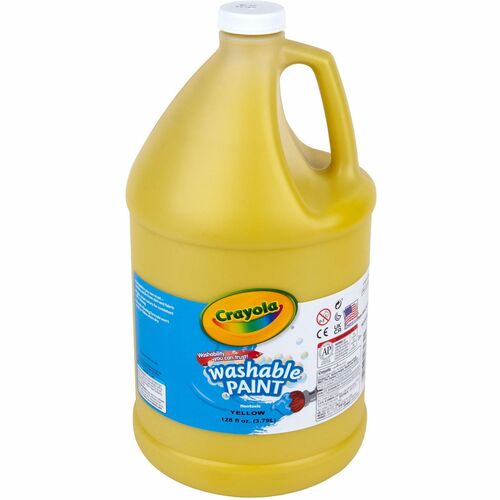 Paint, Washable, 128 Ounce, Yellow