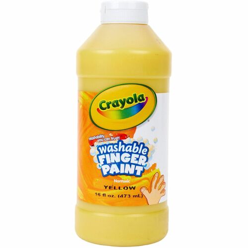 Paint, Finger, Washable, Yellow, 16 Ounce