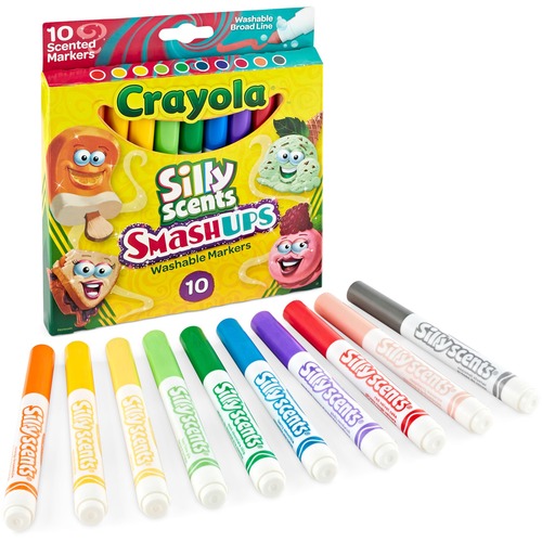 Markers, Silly Scents Smash Ups, Broad, Washable, Ast 10/PK