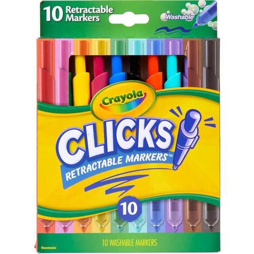 Marker, Washable, Retractable, Clicks 10/PK