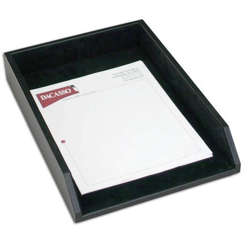 Letter Tray, Front Load, 10-3/5"Wx15-1/10"Lx2"H, Black