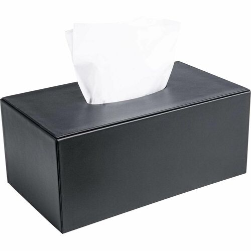 Tissue Box Cover, 9-3/5" x 5-2/5" x 4-1/10", Black