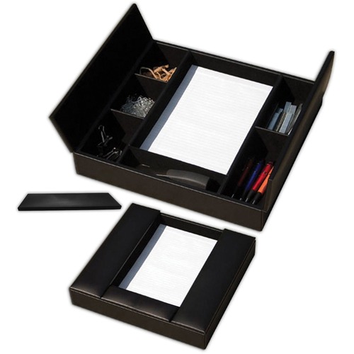 Conference Room Organizer, 6-Compartment, 16"Wx17"Lx3"H, Black