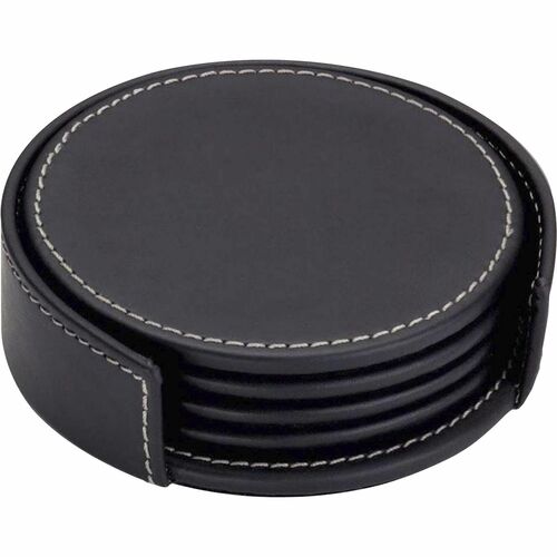 Coaster Set, Rustic, 4-2/5"x4-2/5"x1-2/5", Black