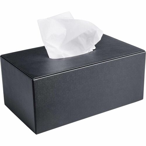 Tissue Cover, Rectangle, Lethrette, Black