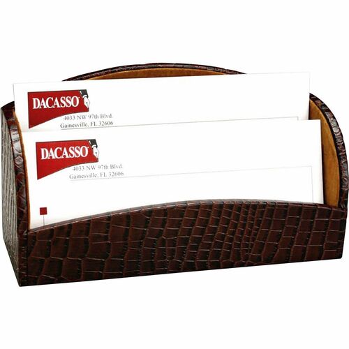 Letter Holder, Crocodile, 10-2/5"x3-2/5"x5-3/4", Brown