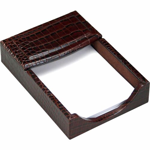 Memo, Leather, Croc Embossed, Brown
