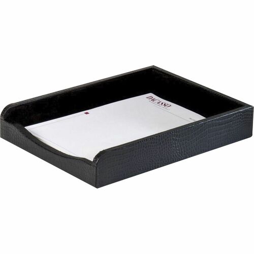 Letter Tray, Crocodile, 13-3/5"x10-3/5"x2", Black