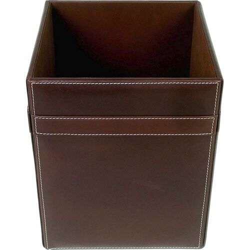 Wastebasket, Rustic Leather, 16 Quart, 9-1/2"x9-1/2"x12", BN