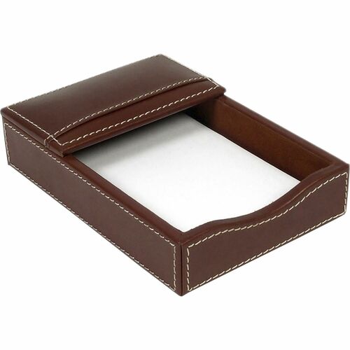 Memo Holder, Leather, Rustic, Brown