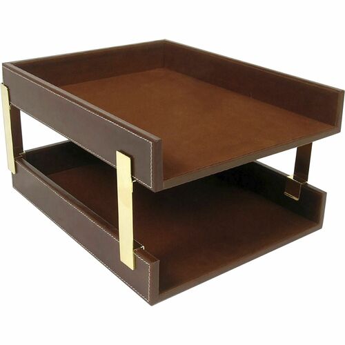 Letter Tray, Double, Rustic, 13-3/5" x 10-3/5" x 7-1/4", BN