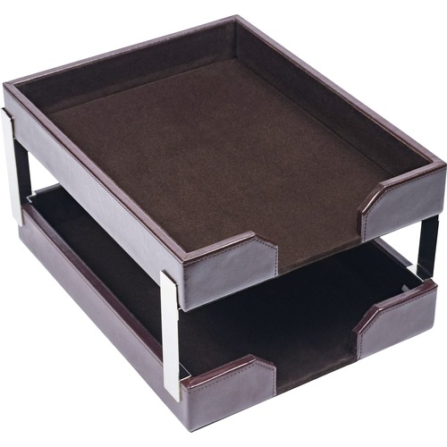Letter Trays, Silver Posts, 13-1/2"x10-1/2"x7-1/4", BN