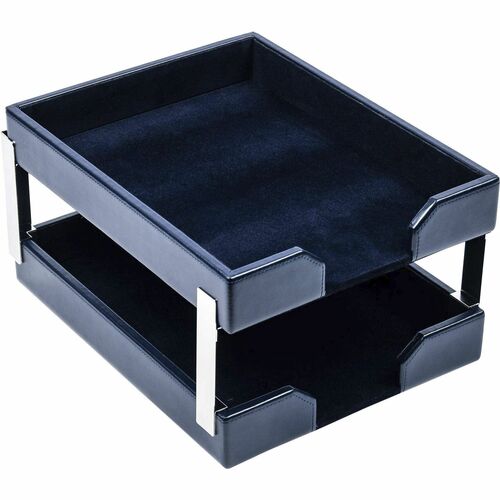 Letter Trays, Silver Posts, 13-1/2"x10-1/2"x7-1/4", Ny