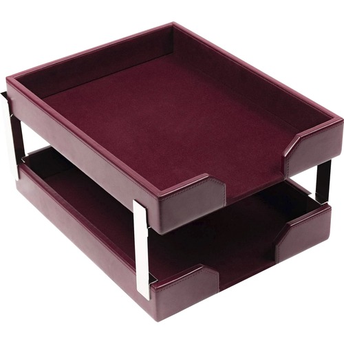 Letter Trays, Silver Posts, 13-1/2" x 10-1/2" x 7-1/4", By