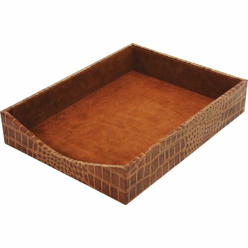 Letter Tray, Cognac, 13-1/10" x 10" x 2-1/5", Brown