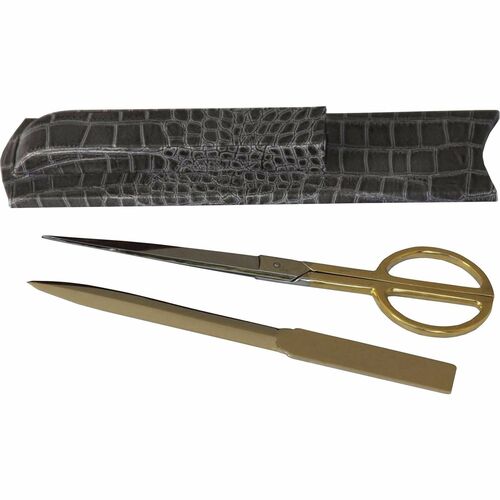 Library Set, Brass, 11-1/4"x2-3/4"x1-1/10", Gray