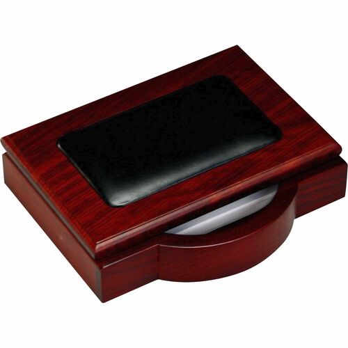 Memo Holder, Leather, Rosewood