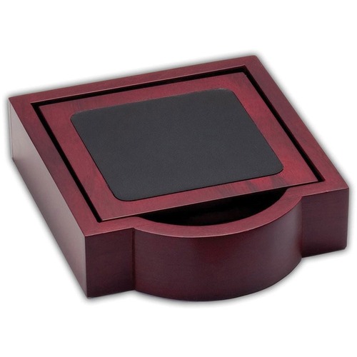 Coaster Set, Square, 5-1/2" x 6-1/4" x 1-1/2", Rosewood/Black
