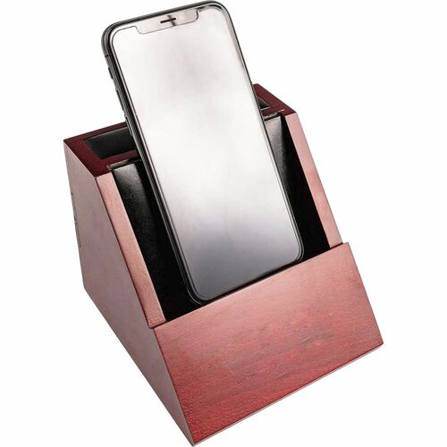 Cell Phone Holder, 5-1/10" x 4-3/5" x 4", Rosewood/Black