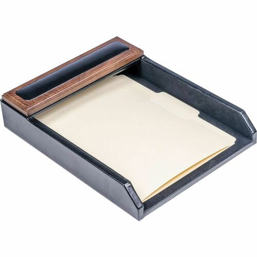 Letter Tray, 13-3/5" x 10-3/5" x 2-1/2", White/Black