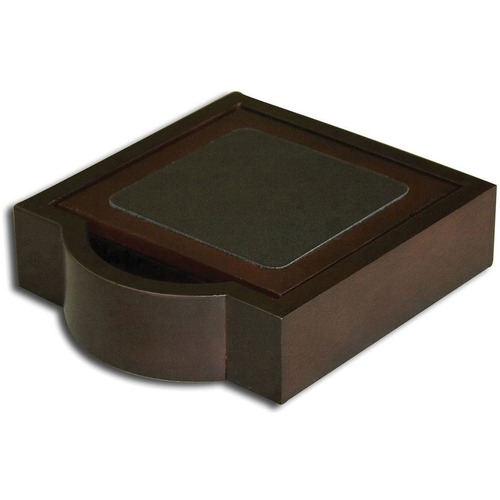 Coaster Set, Square, 5-1/2" x 6-1/4" x 1-1/2", Walnut/Black