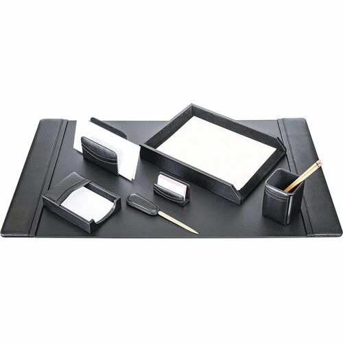 Desk Set, 7 Pc, 34-3/4" x 20-3/4" x 5-2/5", Black