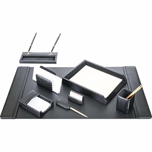 Desk Set, 8 Pc, 34-3/4"x20-3/4"x5-2/5", Black