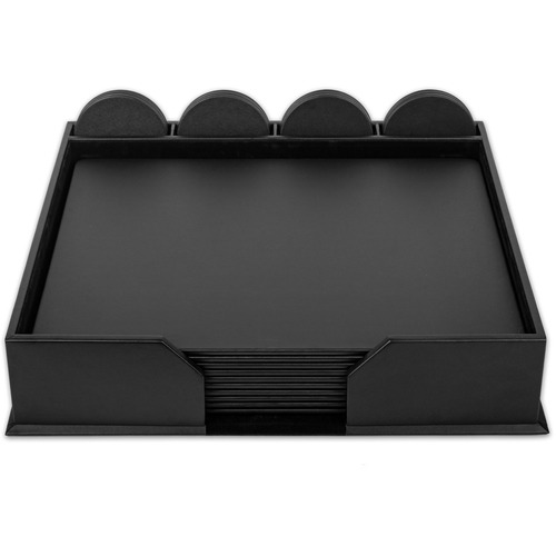 Conference Room Set, Rnd Coasters, 23 Pc, 18-1/4"x16-1/2"x4", Black