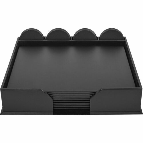 Conference Room Set, Rnd Coasters, 23 Pc, 18-1/4"x16-1/2"x4", Black