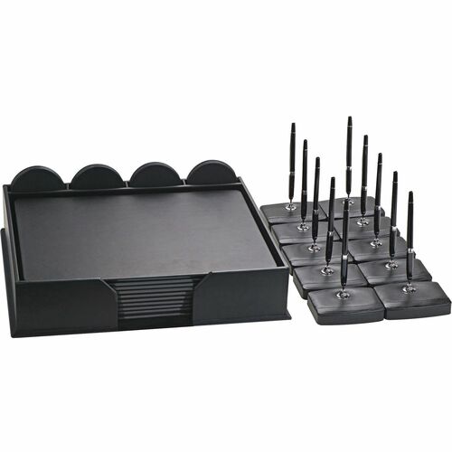 Conference Room Set, 33 Pc, 18-1/4"x16-1/2"x7-1/4", Black