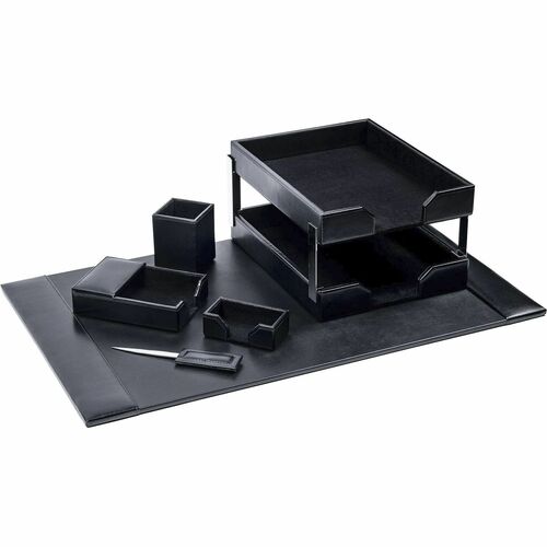 Desk Set, 8 Pc, 31" x 20" x 4", Black