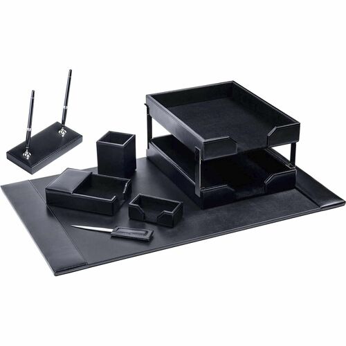 Desk Set, 9 Pc, 30"x18"x4", Black