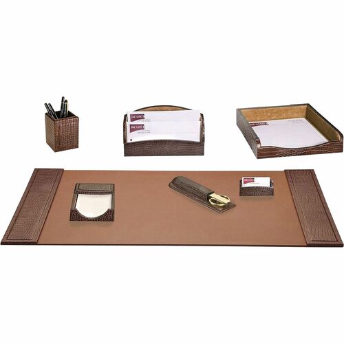 Desk Set, Crocodile, 7 Pc, 34-3/4" x 20-3/4" x 5-2/5", BN