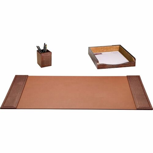 Desk Set, Crocodile, 3 Pc, 34-3/4" x 20-3/4" x 5-2/5", BN