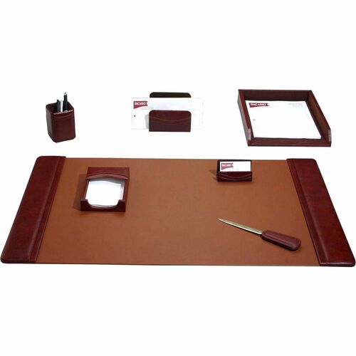 Desk Set, 7 Pc, Mocha, 34-3/4" x 20-3/4" x 5-2/5", BN