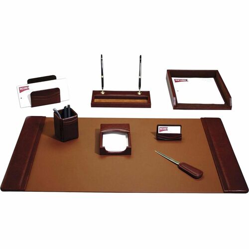 Desk Set, 8 Pc, Mocha, 34-3/4" x 20-3/4" x 5-2/5", BN
