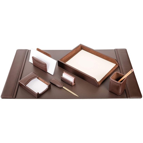 Desk Set, 7 Pc, Chocolate, 34-3/4"x20-3/4"x5-2/5", BN