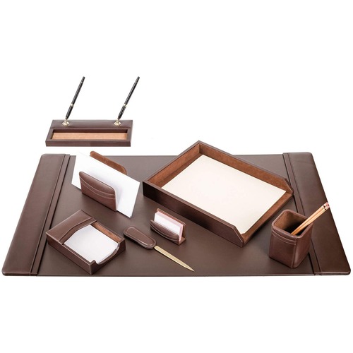 Desk Set, 8 Pc, Chocolate, 34-3/4" x 20-3/4" x 5-2/5", BN