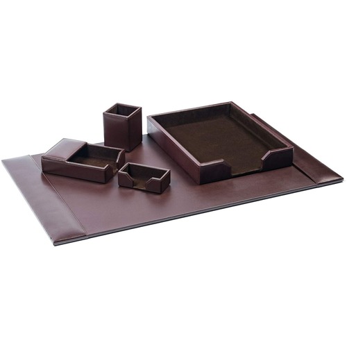 Desk Set, 5 Pc, 31" x 20" x 4", Brown